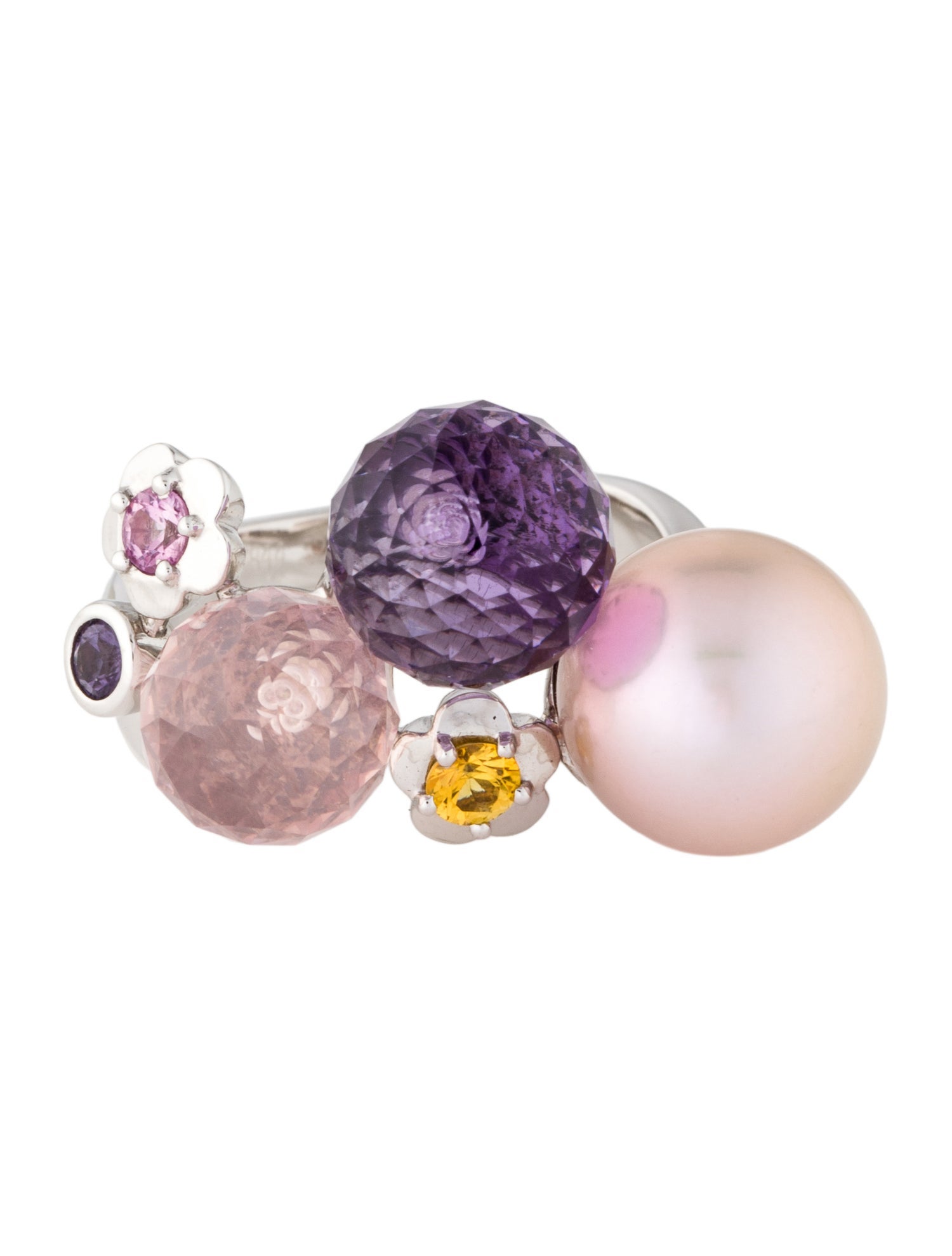 Chanel 18K Pearl & Multistone Cocktail Ring